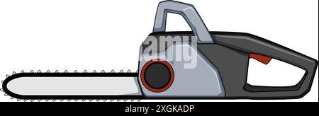 illustration vectorielle de dessin animé de tronçonneuse arboriste Illustration de Vecteur