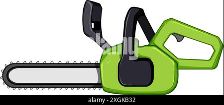 illustration vectorielle de dessin animé de tronçonneuse de puissance Illustration de Vecteur
