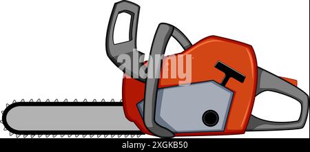 illustration vectorielle de dessin animé de tronçonneuse d'arbre Illustration de Vecteur