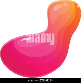 Le blob coloré de slime coule vers le bas, créant une forme abstraite Illustration de Vecteur