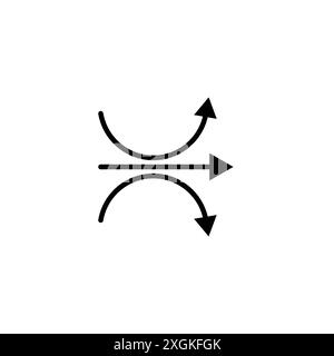 contour vectoriel de signe de logo d'icône de flexibilité en couleur noir et blanc Illustration de Vecteur