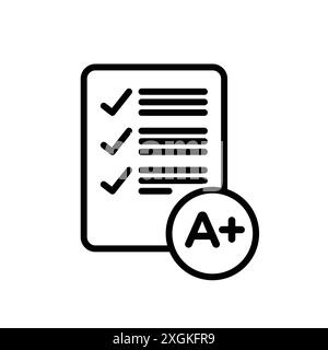 Contour vectoriel de signe d'icône de grades en noir et blanc Illustration de Vecteur