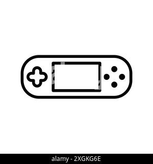 PSP icône logo signe vectoriel contour en noir et blanc Illustration de Vecteur