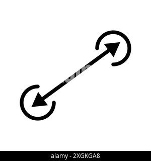 Icône d'évolutivité logo signe vectoriel contour en noir et blanc Illustration de Vecteur