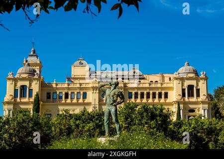 Ayuntamiento de Málaga (Hôtel de ville de Malaga) ou la Casona del Parque (Manoir dans le Parc) et Pedro Luis Alonso jardins malaga, espagne. Banque D'Images