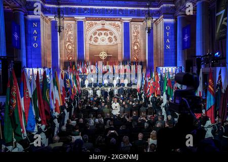 Washington, États-Unis. 09 juillet 2024. L'OTAN célèbre son 75e anniversaire au début du sommet. Le sommet de l'OTAN dure jusqu'au 11.07.2024. Crédit : Kay Nietfeld/dpa/Alamy Live News Banque D'Images