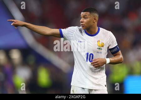 Munich, Allemagne. 09 juillet 2024. Kylian Mbappe, de France, fait un geste lors de la demi-finale de l'UEFA Euro 2024 au Munich Football Arena, Allemagne, le 9 juillet 2024. Chris Brunskill/UPI crédit : UPI/Alamy Live News Banque D'Images