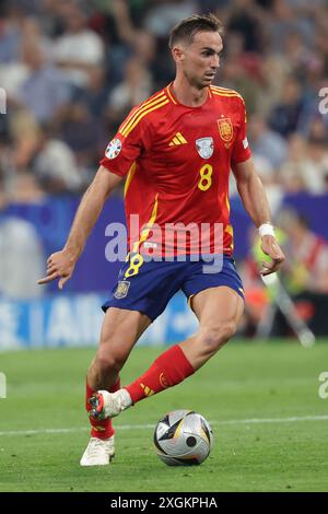 Munich, Allemagne, 9 juillet 2024. Fabián Ruiz en action lors du match entre l'Espagne et la France. UEFA Euro 2024 Allemagne. Demi-finales. Banque D'Images