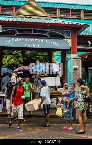 Entrée de Sir Selwyn Selwyn - Clarke Market, Victoria, Mahé, République des Seychelles, Océan Indien. Banque D'Images