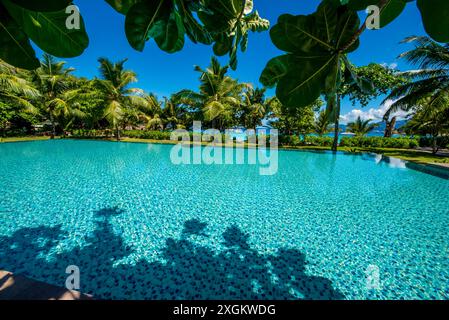 Four Seasons Resort, Mahé, République des Seychelles, Océan Indien. Banque D'Images