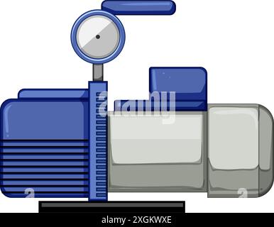 illustration vectorielle de dessin animé de pompe à vide de jauge Illustration de Vecteur