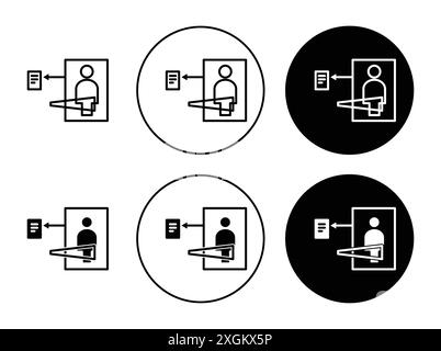 Contour vectoriel de signe de logo d'icône de scan du corps en noir et blanc Illustration de Vecteur