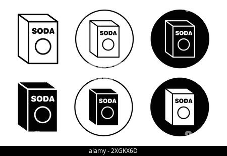 contour de vecteur de signe de logo de bicarbonate de soude en couleur noire et blanche Illustration de Vecteur