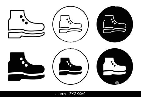 contour vectoriel de signe de logo de brisk boots en noir et blanc Illustration de Vecteur