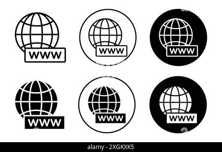 Contour vectoriel de signe d'icône de domaine en noir et blanc Illustration de Vecteur