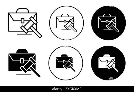 contour de vecteur de signe de logo d'icône de droit de l'emploi en couleur noire et blanche Illustration de Vecteur