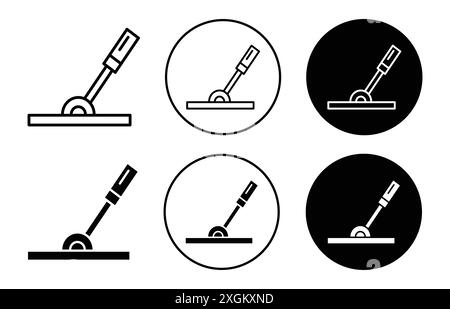 Contour de vecteur de signe de logo d'icône de levier en couleur noir et blanc Illustration de Vecteur