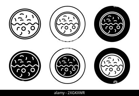 Contour de vecteur de signe de logo d'icône de Kare raisu en noir et blanc Illustration de Vecteur