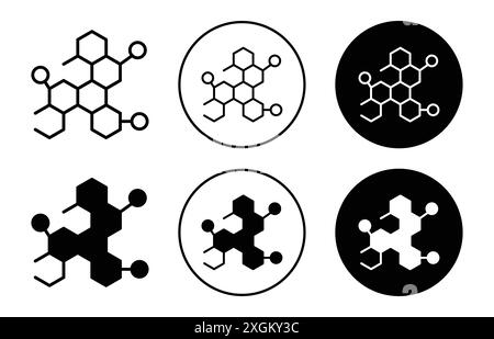 Contour de vecteur de signe d'icône d'hormones en noir et blanc Illustration de Vecteur