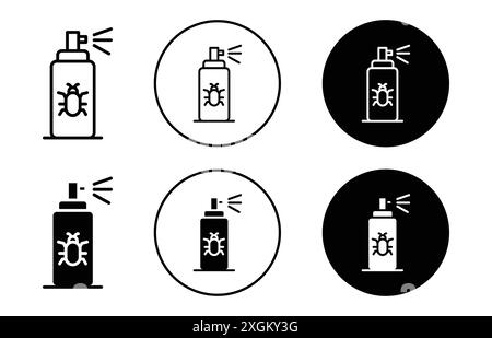 Contour de vecteur de signe de logo d'icône d'insecticide en couleur noire et blanche Illustration de Vecteur