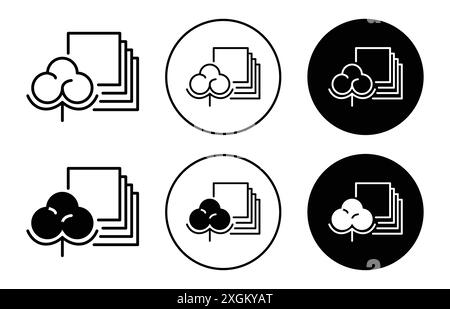 Vape coton pads icône logo signe vectoriel contour en noir et blanc Illustration de Vecteur