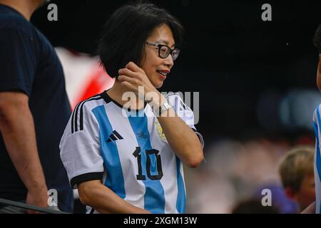 East Rutherford, États-Unis. 16 novembre 2022. EAST RUTHERFORD, ÉTATS-UNIS - 10 JUILLET : fans et supporters de l'Argentine lors du match CONMEBOL Copa America USA 2024 entre le Canada et l'Argentine au MetLife Stadium le 10 juillet 2024 à East Rutherford, États-Unis. (Photo de Pablo Morano/BSR Agency) crédit : BSR Agency/Alamy Live News Banque D'Images