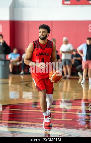 Denver Nuggets meneur Jamal Murray s’entraînant avec équipe Canada avant les Jeux olympiques d’été au Centre Mendenhall Banque D'Images