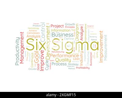 Modèle de nuage de mots six Sigma. Fond de vecteur de concept d'entreprise. Illustration de Vecteur