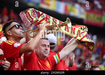 MUNICH, ALLEMAGNE - 09 JUILLET : fan de l'Espagne lors de la demi-finale de l'UEFA EURO 2024 entre l'Espagne et la France au Munich Football Arena le 09 juillet 2024 à Munich, Allemagne. © diebilderwelt / Alamy Stock Banque D'Images