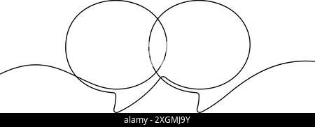 symbole d'icône de guillemet une ligne dessinant une illusration vectorielle linéaire mince minimaliste continue Illustration de Vecteur