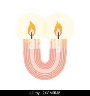 Bougie ondulée de cire de soja décorative bougies de sculpture courbées. Illustration de Vecteur