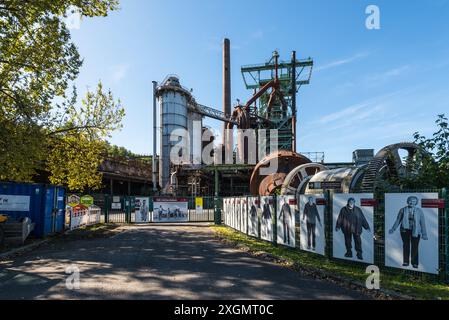 Hattingen, Allemagne - 24 septembre 2023 : Henrichshuttle, une aciérie désaffectée avec haut fourneau. Aujourd'hui, un célèbre musée industriel du patrimoine à Ha Banque D'Images