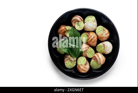 Escargots de raisin farcis, Bordeaux, sur fond blanc, isoler Banque D'Images