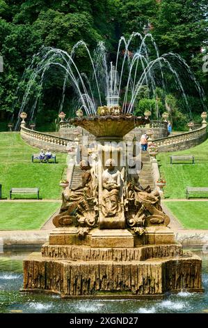 Détails de la fontaine à Miller Park, Preston Banque D'Images