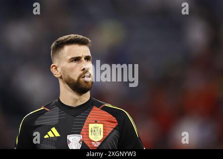 MUNICH - Espagne le gardien de but Unai Simon lors de la demi-finale de l'UEFA EURO 2024 entre l'Espagne et la France au Munich Football Arena le 9 juillet 2024 à Munich, Allemagne. ANP | Hollandse Hoogte | Maurice van Steen Banque D'Images