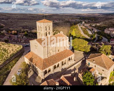 Église de El Salvador, roman castillan, Sepulveda., province de Ségovie, Espagne Banque D'Images