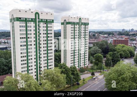 Une vue sur le lotissement de Lancashire Hill à Stockport, Greater Manchester. Banque D'Images