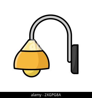 modèle de conception de vecteur d'icône de lampe murale en fond blanc Illustration de Vecteur
