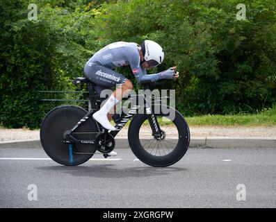 Gianni Vermeersch, Alpecin-Deceuninck, 2024 Tour de france étape 7 chronométré de nuits-Saint-Georges à Gevrey-Chambertin, Bourgogne, France. Banque D'Images