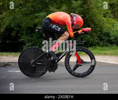 Laurens de plus, Ineos Grenadiers, 2024 Tour de france étape 7 chronométré de nuits-Saint-Georges à Gevrey-Chambertin, Bourgogne, France. Banque D'Images