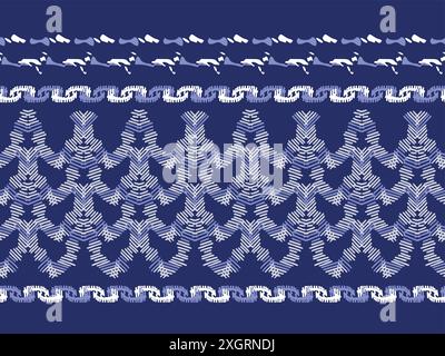 Fond de modèle sans couture de vecteur abstrait à effet de point bleu Indigo. Motif masculin moderne pour un motif imprimé à la main tendance. Illustration de Vecteur