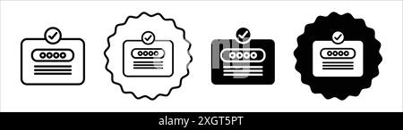 Contour vectoriel de signe de logo d'icône de code d'activation en noir et blanc Illustration de Vecteur