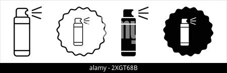 Contour vectoriel de signe de logo d'icône de désodorisant en couleur noire et blanche Illustration de Vecteur