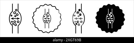 Contour de vecteur de signe de logo d'icône de pression de caillot sanguin en noir et blanc Illustration de Vecteur