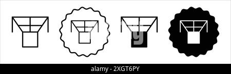 Contour de vecteur de signe de logo d'icône de cadre de plafond en couleur noire et blanche Illustration de Vecteur