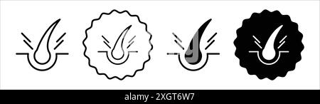 Icône d'épilation logo signe vectoriel contour en noir et blanc Illustration de Vecteur