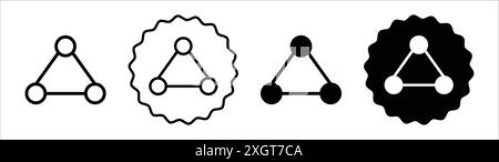 Contour de vecteur de signe de logo d'icône de dépendance en noir et blanc Illustration de Vecteur