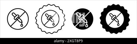 Aucun contour de vecteur de signe de logo d'icône de saveur artificielle en couleur noire et blanche Illustration de Vecteur