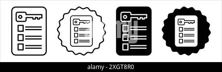Contour de vecteur de signe de logo d'icône à emporter clé en noir et blanc Illustration de Vecteur
