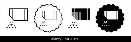 Contour de vecteur de signe de logo d'icône de poudre soluble de paquet en couleur noire et blanche Illustration de Vecteur